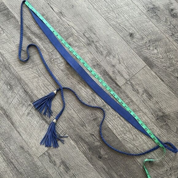 White House Black Market blue suede belt main image 5